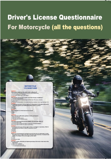 295513-Driver’s licence questionnaire for motorcycle (all the questions)